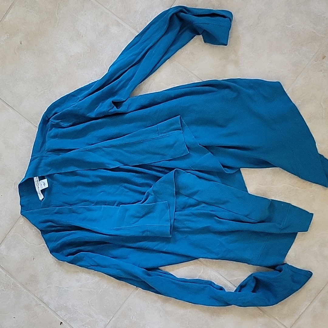 Kenneth Cole New York Silk Blend Open Front Cardigan Size S